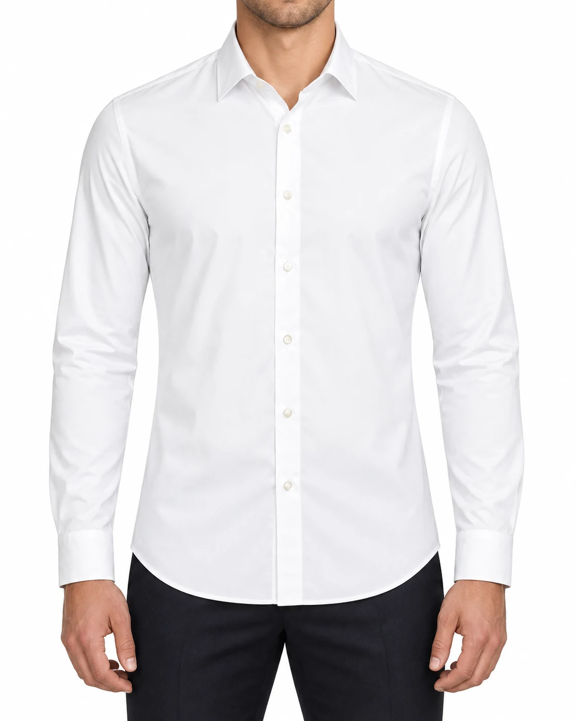 Рубашка хлопковая Slim Fit — фото 3