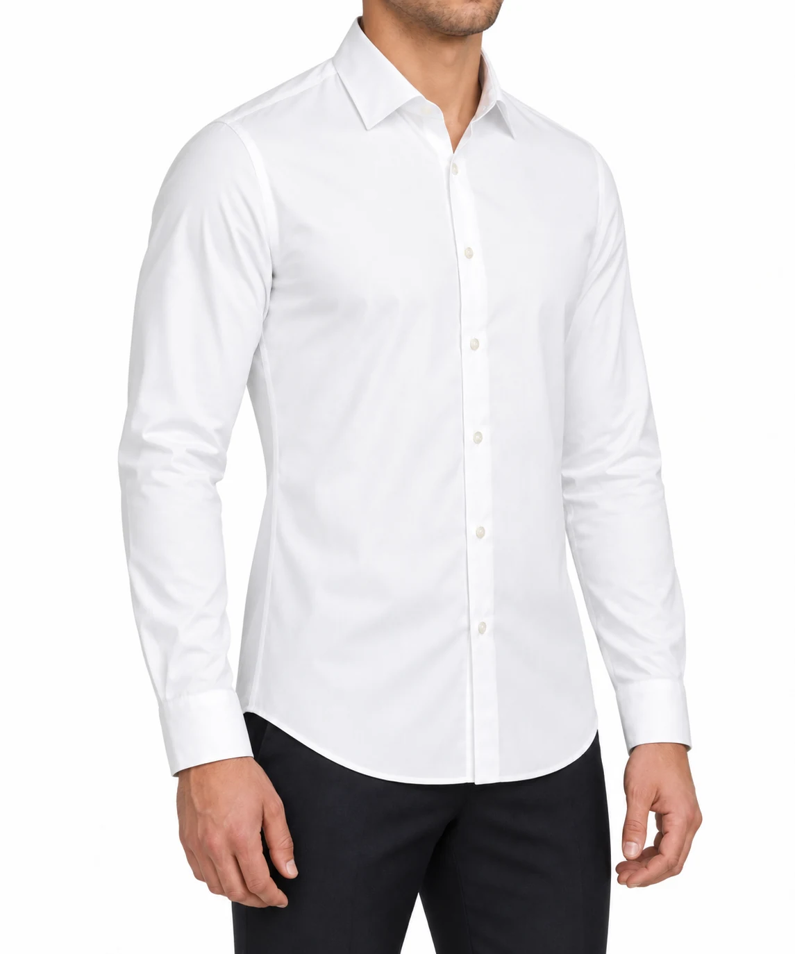 Рубашка хлопковая Slim Fit — фото 4