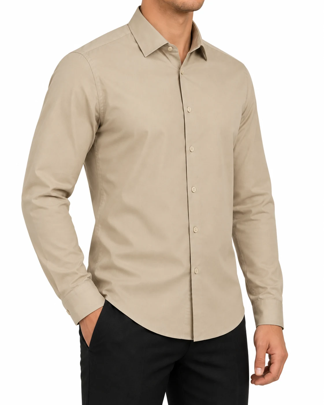 Рубашка хлопковая Slim Fit — фото 4