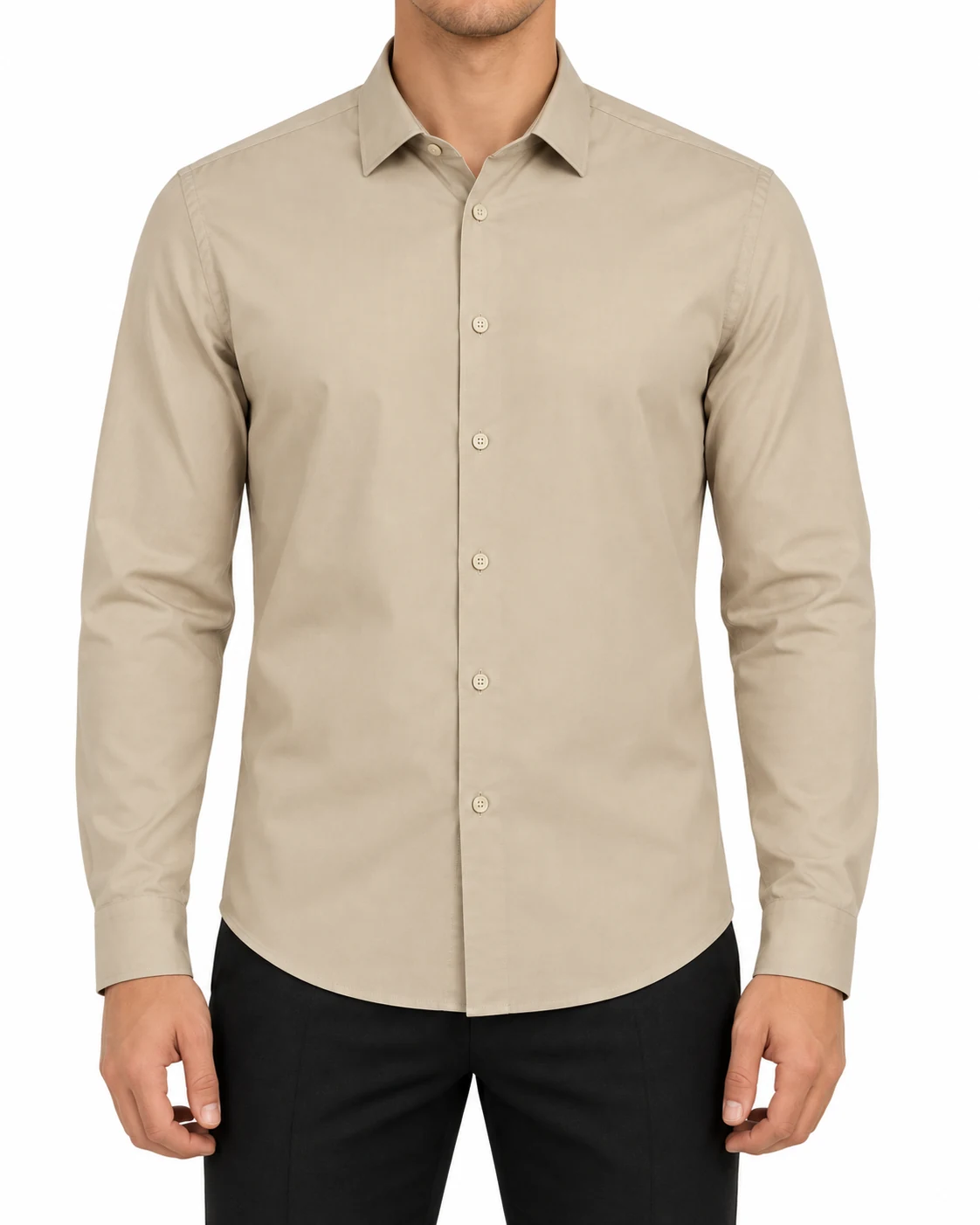 Рубашка хлопковая Slim Fit — фото 3