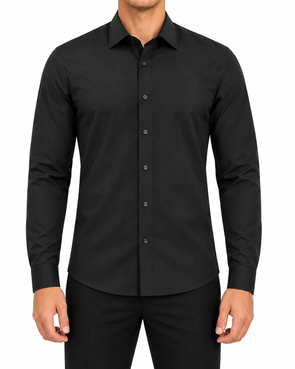 Рубашка хлопковая Slim Fit — фото 3
